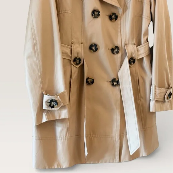 JONES NEW YORK Double Breasted Belted 3/4 Length Womens Classic Trench Coat | XL - Picture 3 of 11